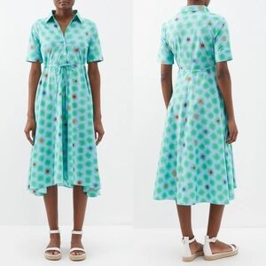 EMPORIO SIRENUSE Lucy Smile Print Cotton Midi Shirt Dress 2.
